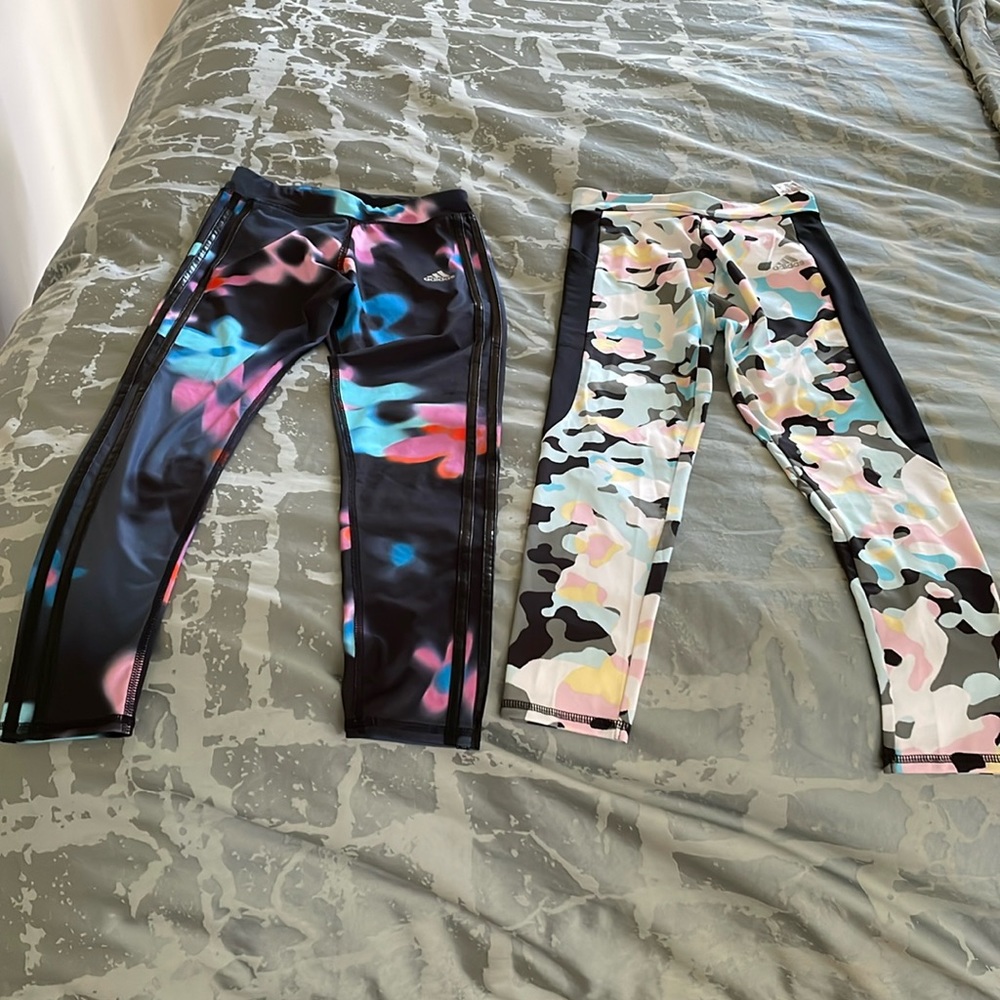2 pair of girls adidas tights